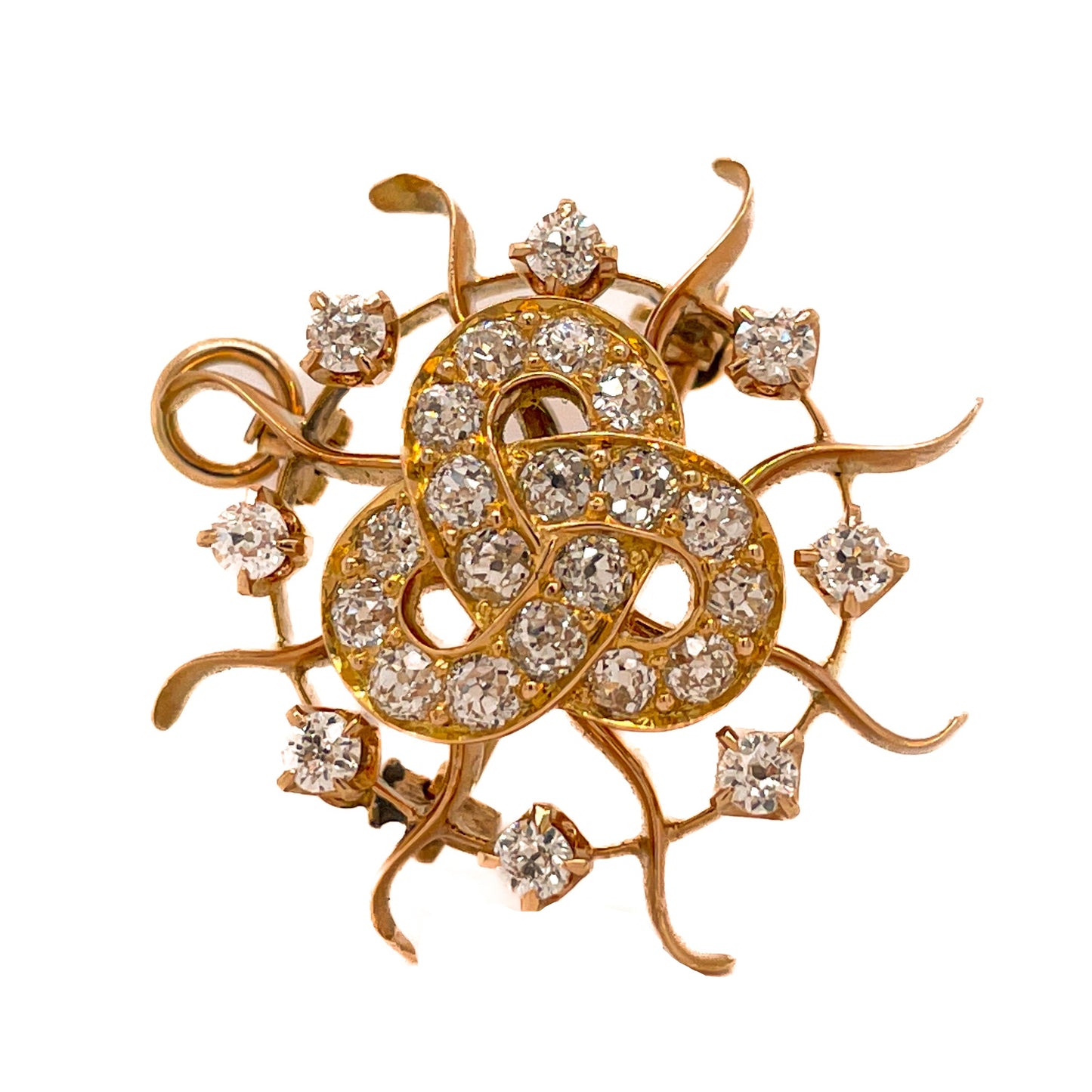 22K Gold and Diamond Brooch