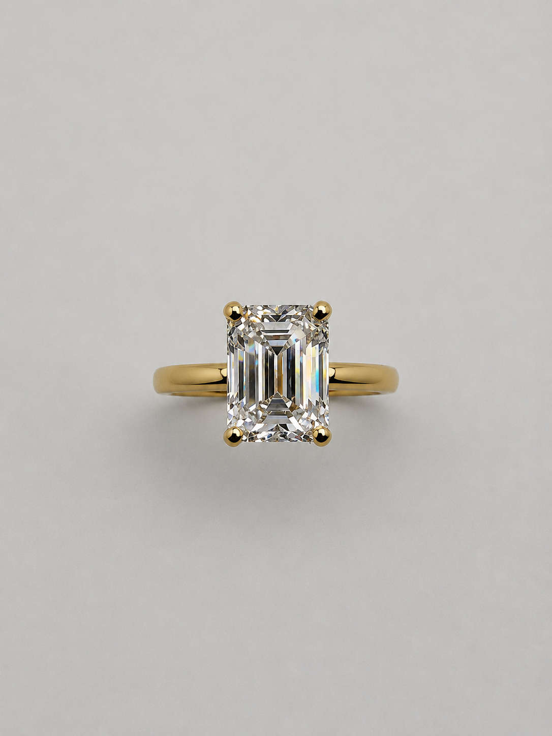 Emerald Cut Hidden Halo Ring
